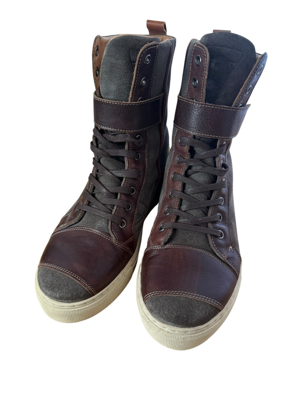 Triumph Foxton Biker Motorcycle Mens Boots Brown Leather Suede EU 42/ US 9
